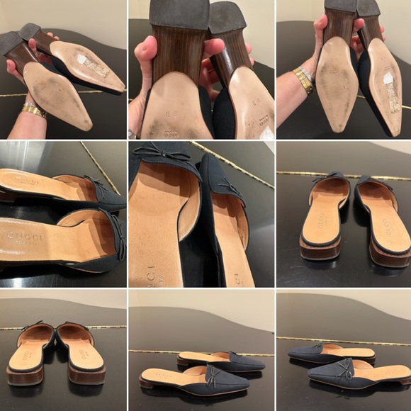 Authentic Vintage Classic Elegant Retro Rare Luxury Gucci Canvas Mules/Shoes - Picture 17 of 17